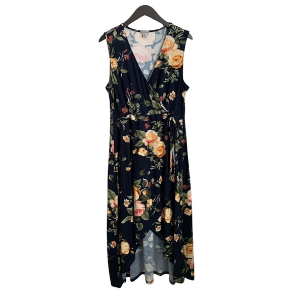 J for Justify Dress Sz 1X Dress with Flowers Butter Soft Sleeveless Floral - Picture 1 of 6